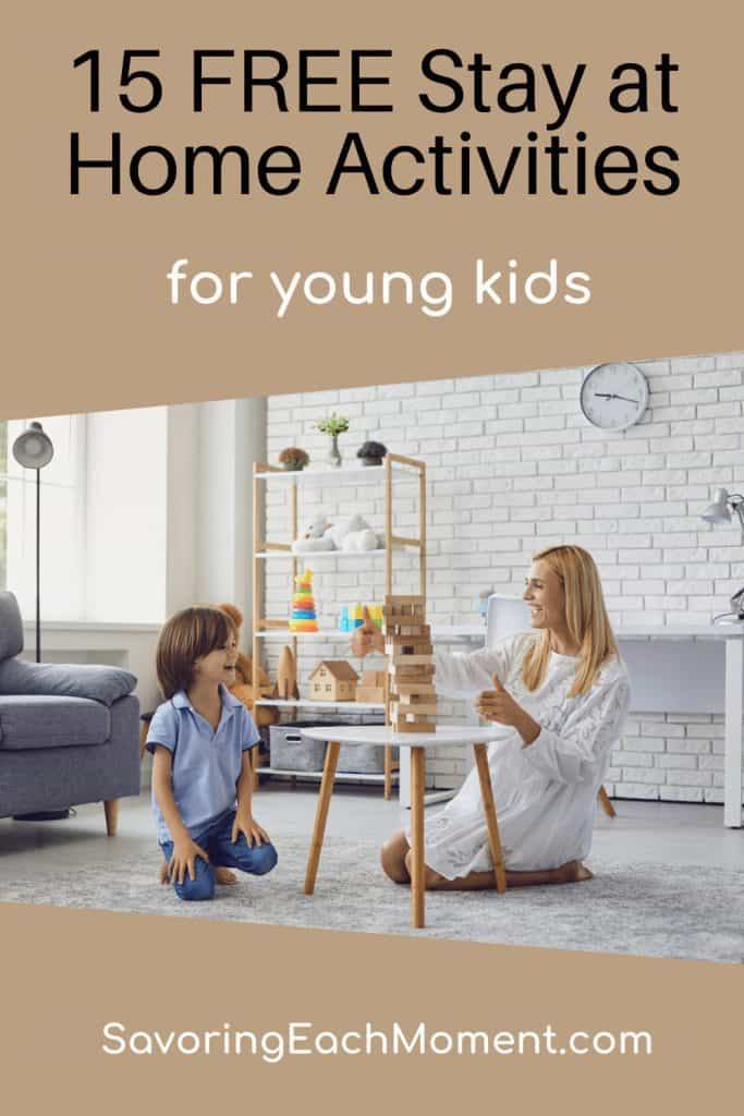mother and son enjoying a free acitvity for preschoolers at home