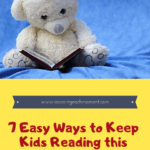 Teddy bear reading a book.