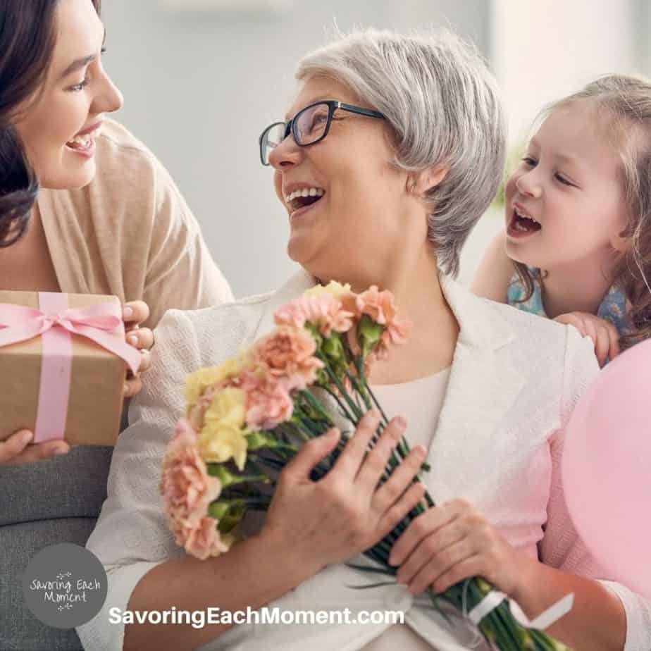 mother and daughter sharing gifts and scriptures