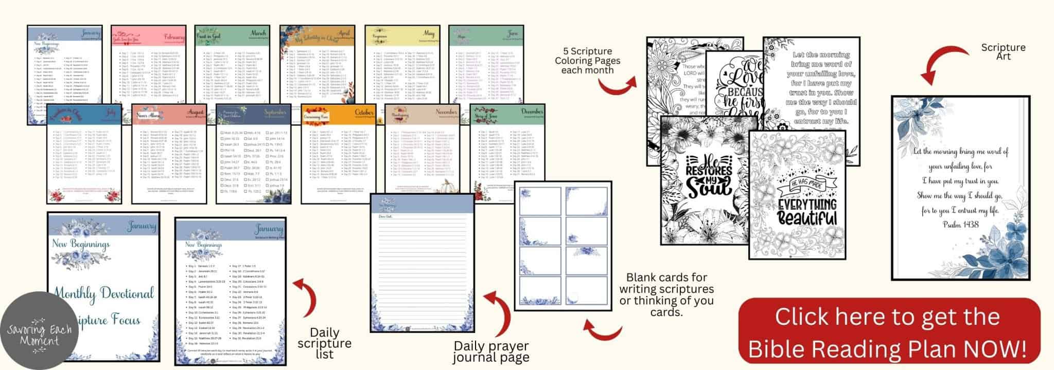 Free Printable Monthly Bible Reading Plans for 2026 - Savoring Each Moment