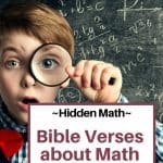 smart boy looking through a magnifying glass with a shocked expression to find out that there are Bible verses about math