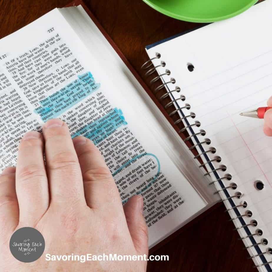 Open Bible with child using Bible study methods for kids