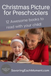 Mother and little child reading one of the Christmas Books for Preschoolers