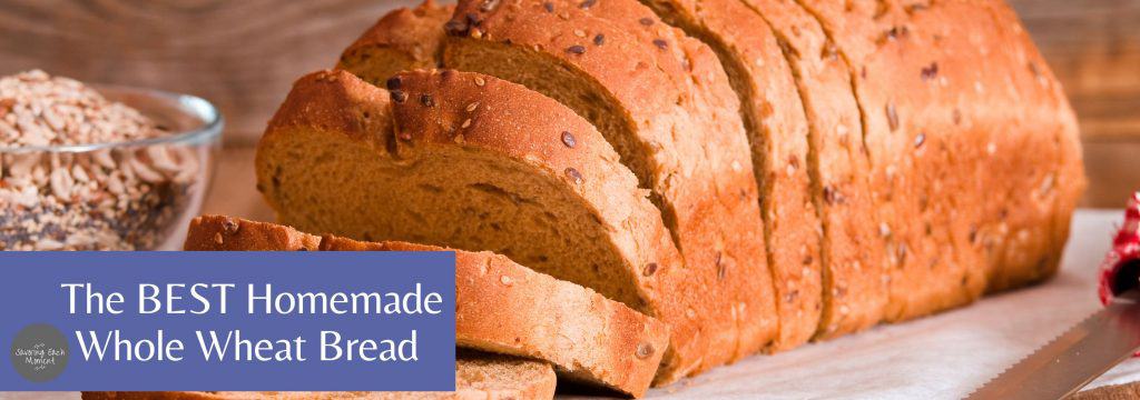 whole wheat bread slices on the counter