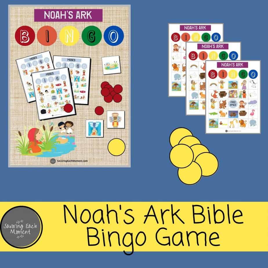 Noah's Ark Bible bingo game cards