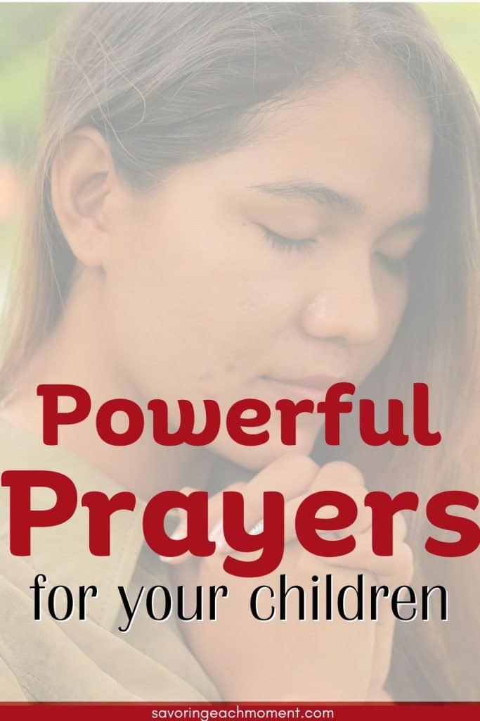 mother praying powerful prayers for her children