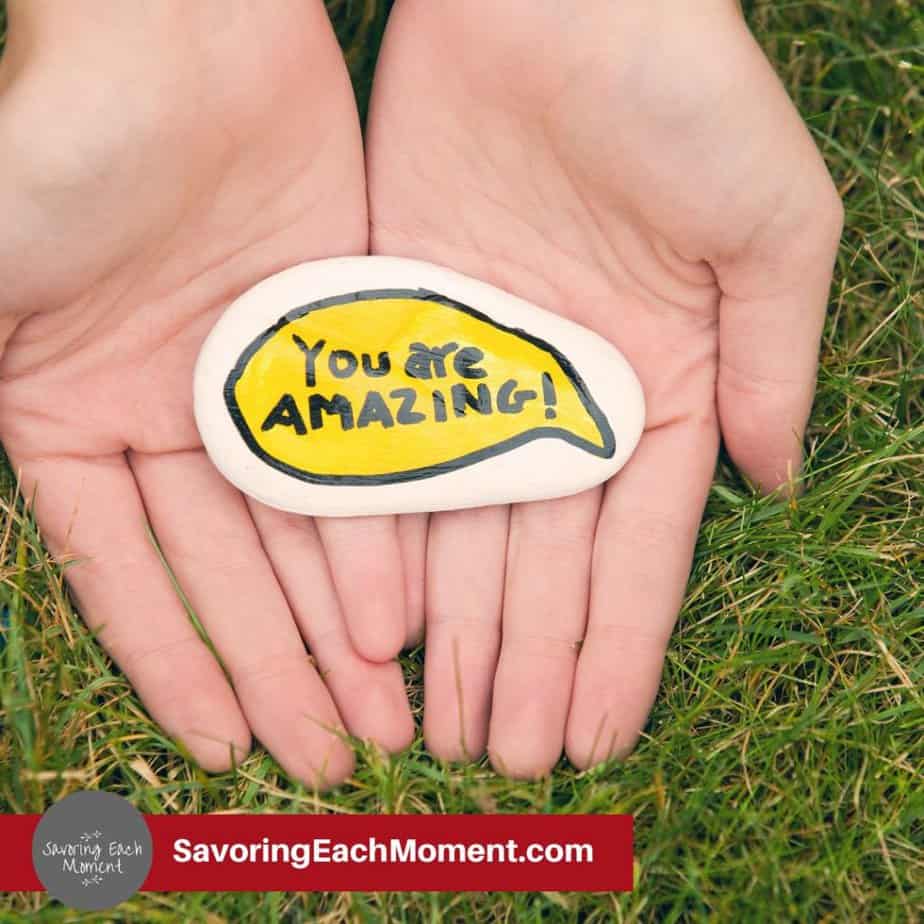 painted rock as a random act of kindness for school