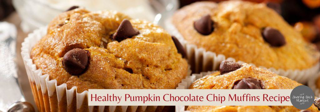 pumpkin chocolate chip muffins on a plate