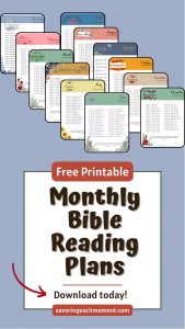 Free Printable Daily Bible Reading Plan - Savoring Each Moment